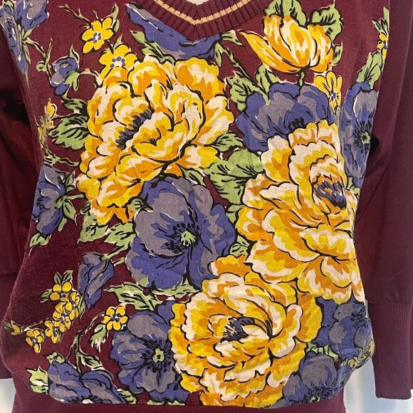 Anthropologie TINY Ashlee Floral Top Womens XS Purple V-Neck Puff Sleeve Boho - Picture 8 of 9